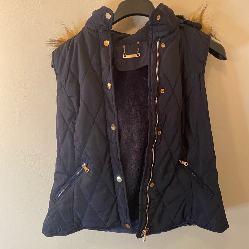 Navy blue fashion vest